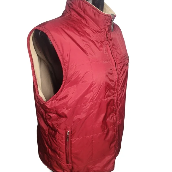 Point Zero Nicole Benisti Red and Tan Reversible Vest XL - Picture 2 of 7